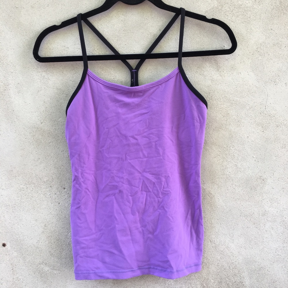 Lululemon Purple/Black Power Y Tank